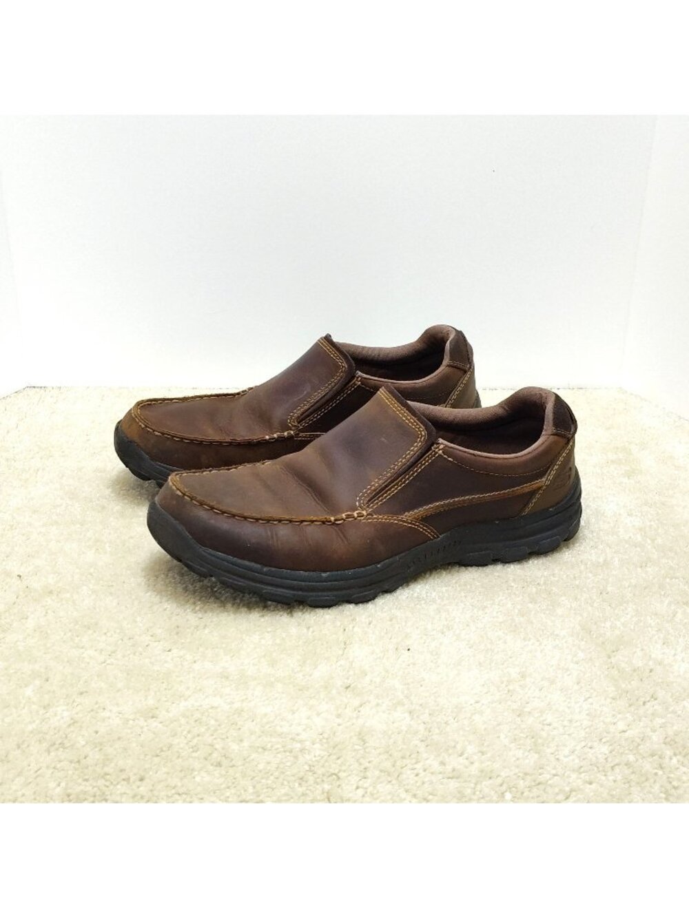 Skechers Relaxed Fit Braver Rayland Leather Slip On Loafer Shoes Men Size 10 Moc